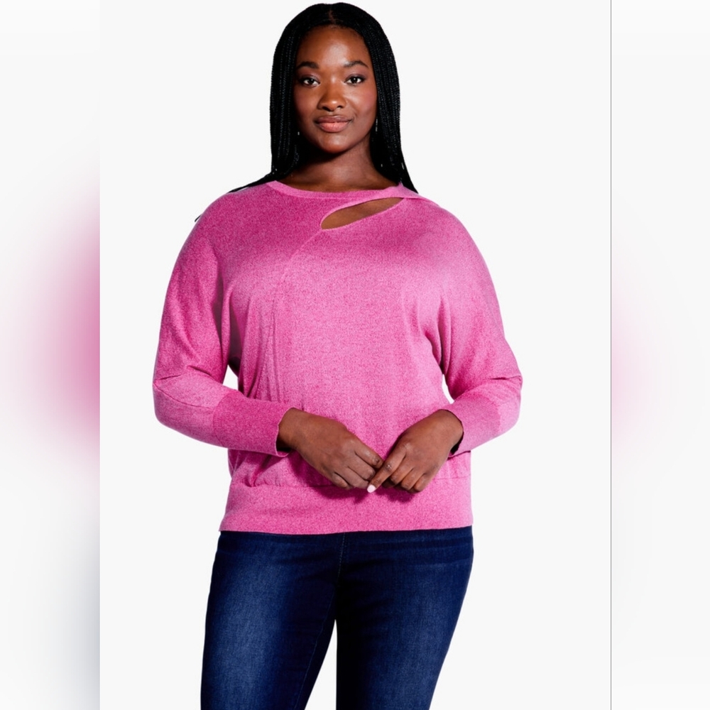 Nick & Zoe Women's Twisted Sweater Neck In Shocking Pink